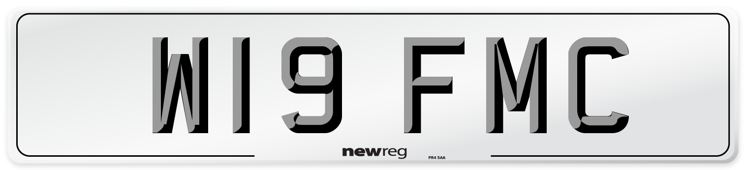 W19 FMC Number Plate from New Reg